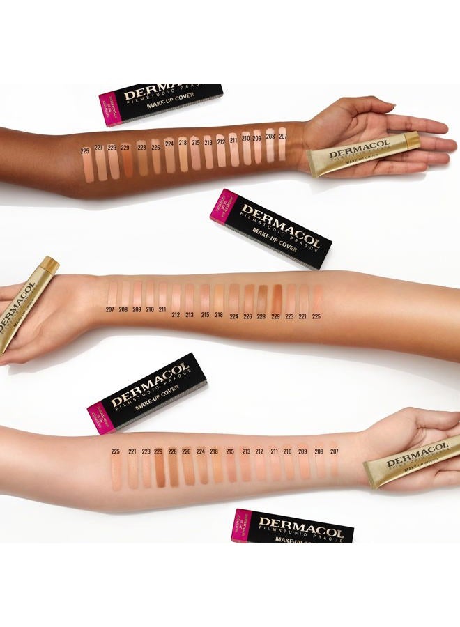 Dermacol كريم أساس تغطية كاملة | مكياج مقاوم للماء يدوم طويلاً SPF30 | سائل خفيف الوزن ومضاد للحساسية | تغطية الوشم، حب الشباب، البقع، تحت العين | 30غ (223) - Image 5